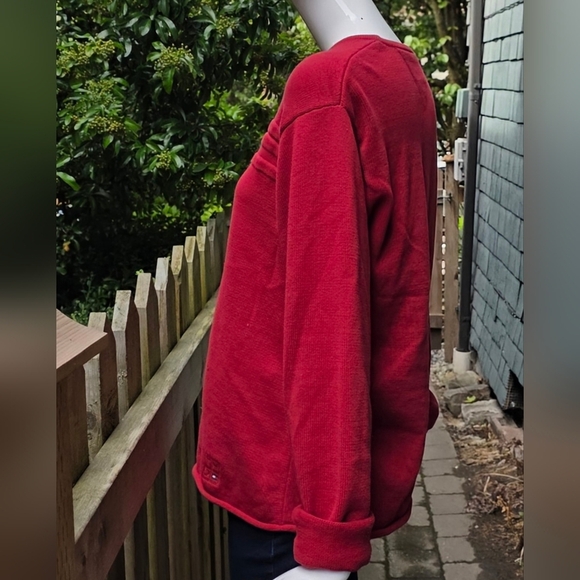 Tommy Hilfiger Women's Red Cotton Knit Pullover Sweater. Med - Picture 10 of 16